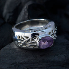 Yasmin Filigree Purple Solitaire Ring