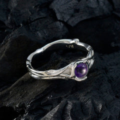 Lucia Purple Solitaire Ring with Elegant Silver Band