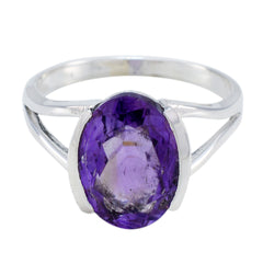 Penelope Purple Solitaire Ring Sterling Silver Gemstone