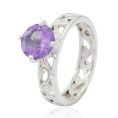 Natalia Filigree Purple Solitaire Ring