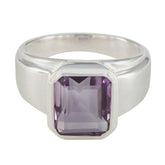 Dewi Abstract Purple Solitaire Ring Amethyst Purple