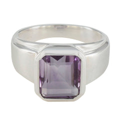 Dewi Abstract Purple Solitaire Ring Amethyst Purple