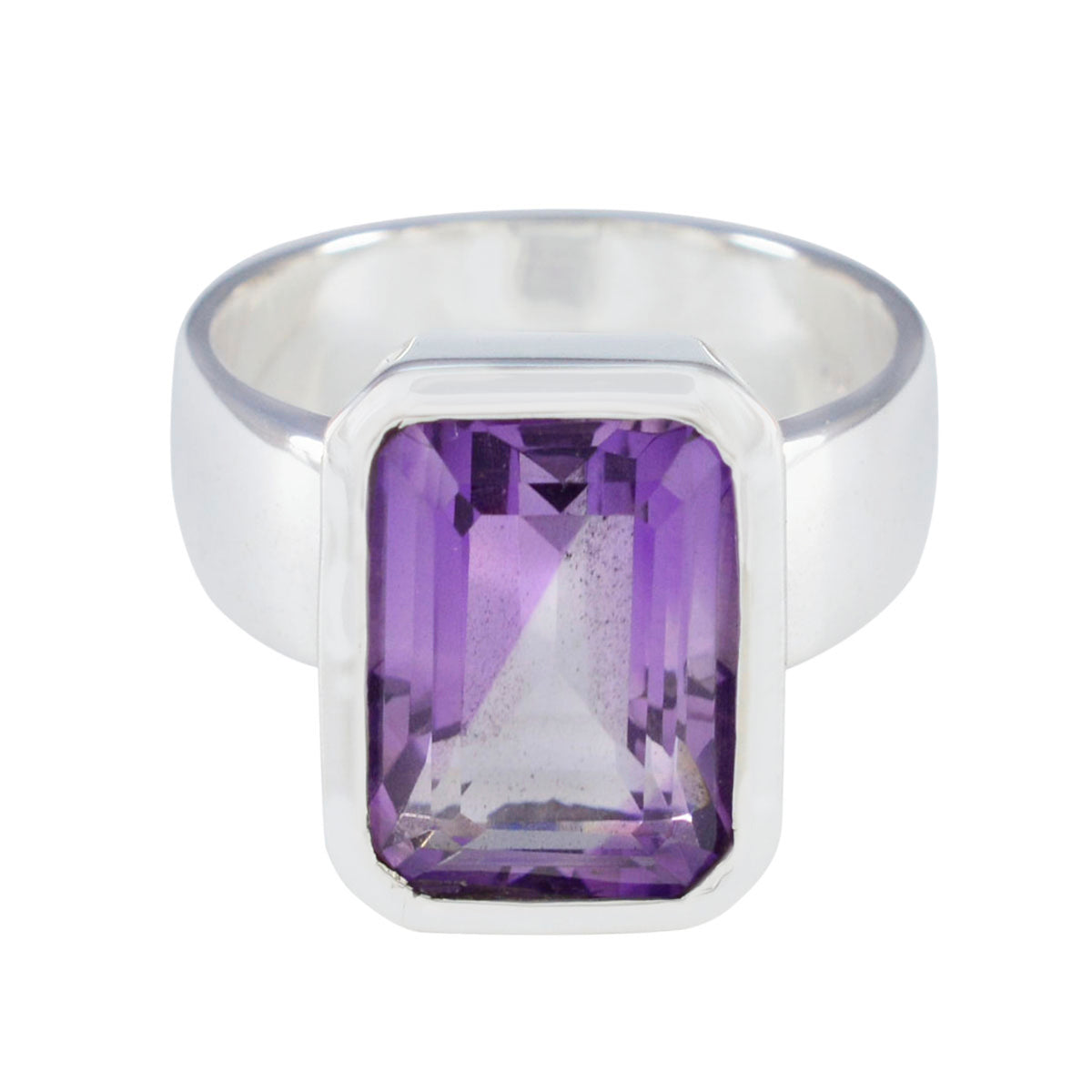 Mathilde Contemporary Purple Solitaire Ring Amethyst Purple