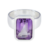 Mathilde Contemporary Purple Solitaire Ring Amethyst Purple