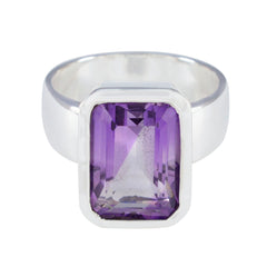 Mathilde Contemporary Purple Solitaire Ring Amethyst Purple