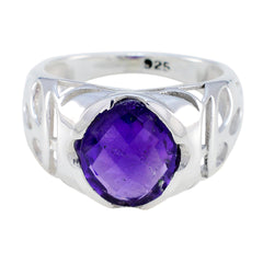 Yasmin Trendy Purple Solitaire Ring Amethyst Purple