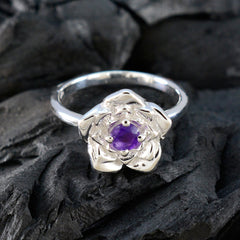 Bianca Floral Purple Solitaire Ring