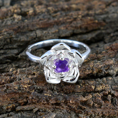 Bianca Floral Purple Solitaire Ring