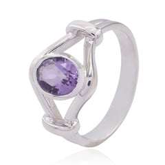 Aisha Purple Solitaire Ring India with Silver Glow