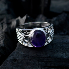 Maria Purple Solitaire Ring India with Silver Filigree