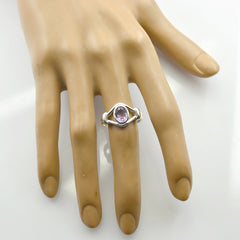 Aisha Purple Solitaire Ring India with Silver Glow