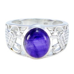 Maria Purple Solitaire Ring India with Silver Filigree Amethyst Purple