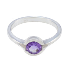 Sofia Purple Solitaire Ring India in Sterling Silver Amethyst Purple