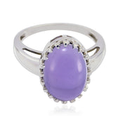 Greta Purple Solitaire Ring India with Silver Band Amethyst Purple