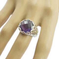 Isla Purple Solitaire Ring India Silver Gemstone Jewelry