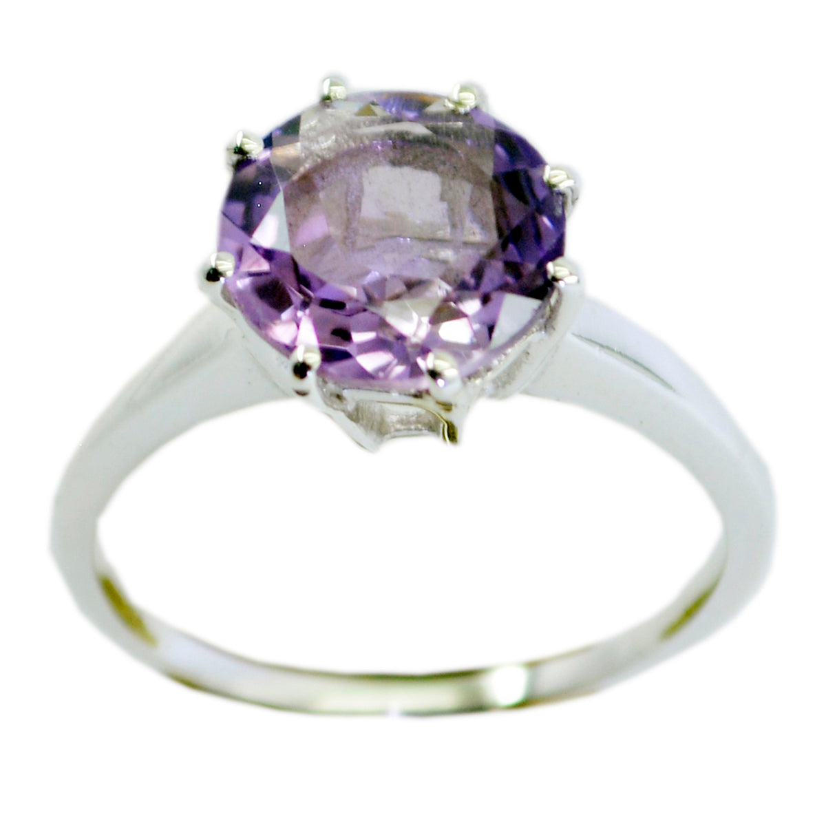 Soo-jin Feminine Purple Solitaire Ring Amethyst Purple