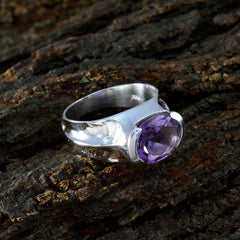 Angel Purple Solitaire Ring with Amethyst Gemstone