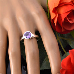 Alice Purple Solitaire Ring with Silver Band