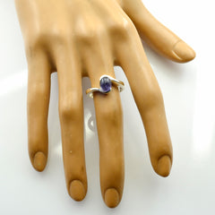 Yan Purple Solitaire Ring in Sleek Sterling Silver