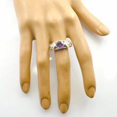 Rosa Filigree Purple Solitaire Ring
