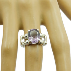 Clara Purple Solitaire Ring with Silver Band