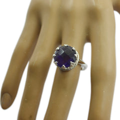 Aisha Art Deco Purple Solitaire Ring