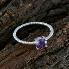 Abigail Twist Purple Solitaire Ring