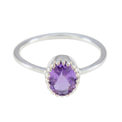 Li Lee Purple Solitaire Ring Online in Sterling Silver Amethyst Purple