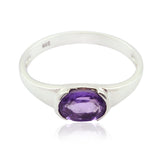 Hye-jin Romantic Purple Solitaire Ring Amethyst Purple