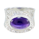 Natcha Purple Solitaire Ring for Elegant Occasions Amethyst Purple