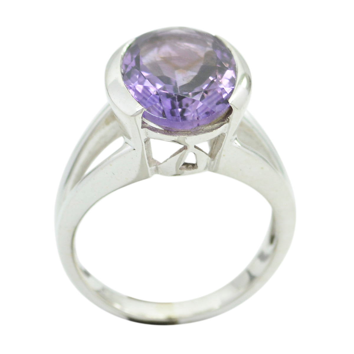 Penelope Purple Solitaire Ring Sterling Silver Gemstone Amethyst Purple