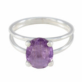 Maria Contemporary Purple Solitaire Ring Amethyst Purple