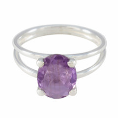 Maria Contemporary Purple Solitaire Ring Amethyst Purple