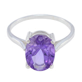 Teresa Purple Solitaire Ring with Oval Gemstone Amethyst Purple