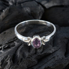 Riley Purple Solitaire Ring with Elegant Silver Design