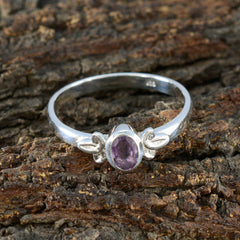 Riley Purple Solitaire Ring with Elegant Silver Design