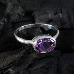 Aiko Contemporary Purple Solitaire Ring
