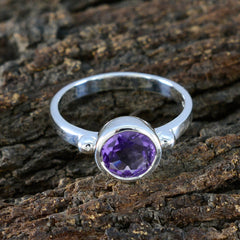 Sara Graceful Purple Solitaire Ring