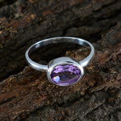 Aiko Contemporary Purple Solitaire Ring