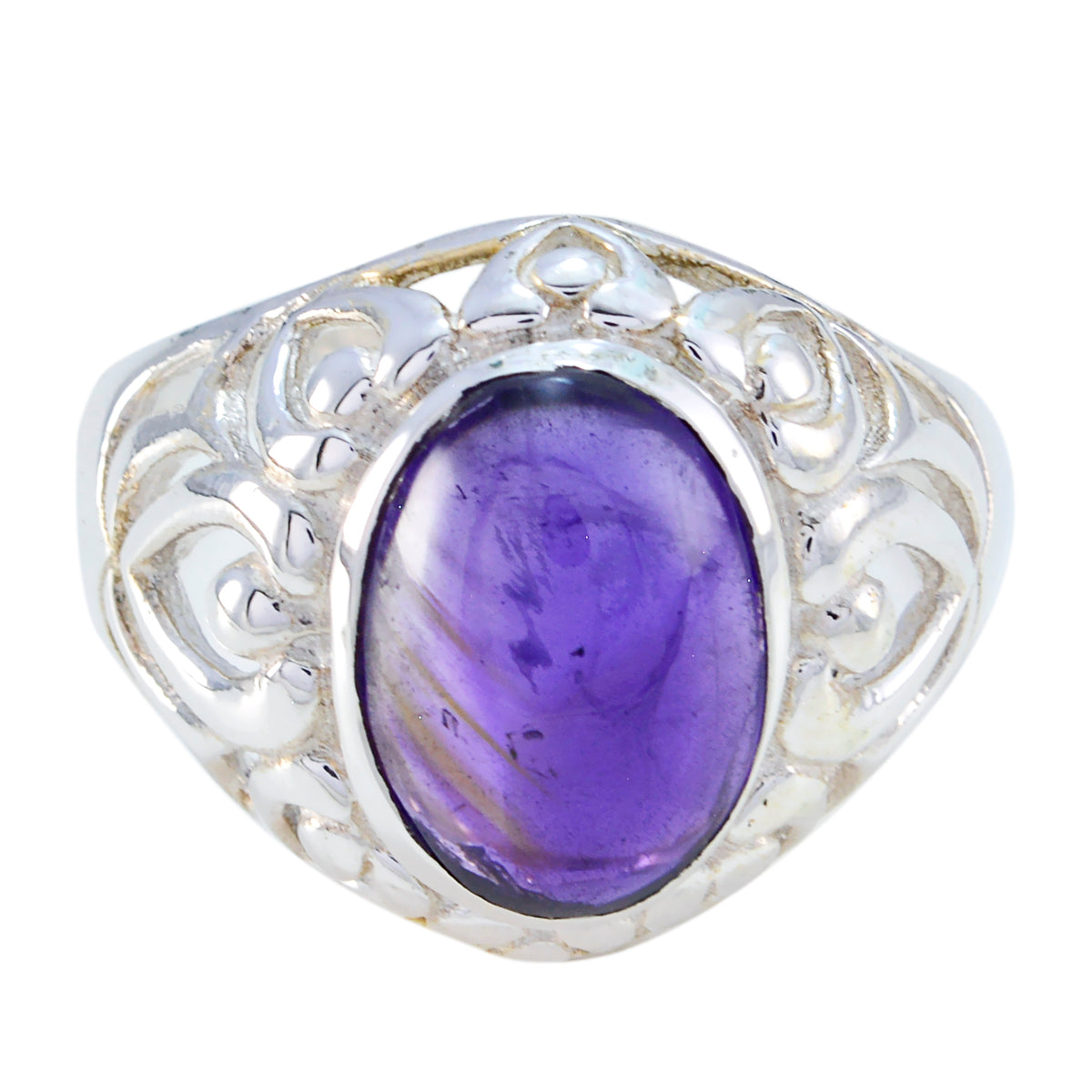 Penelope Filigree Purple Solitaire Ring Amethyst Purple