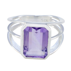 Ayesha Modern Purple Solitaire Ring Amethyst Purple
