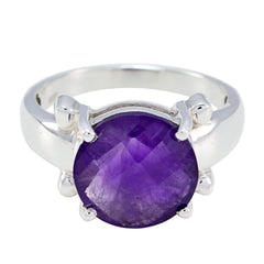 Amanda Sophisticated Purple Solitaire Ring Amethyst Purple
