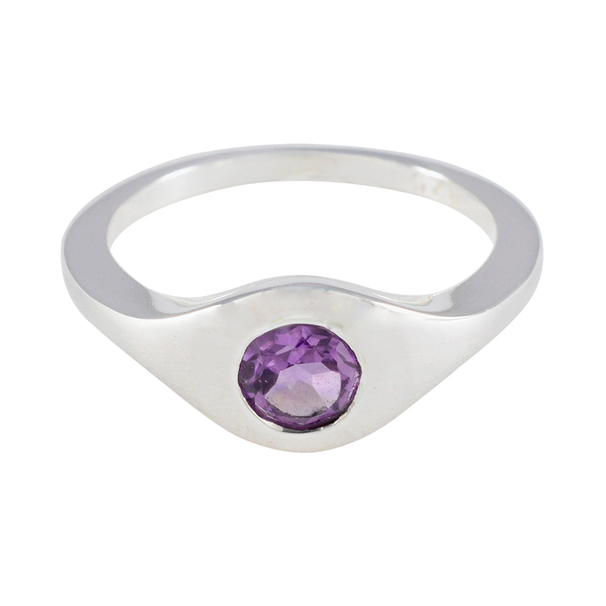 Teresa Feminine Purple Solitaire Ring Amethyst Purple