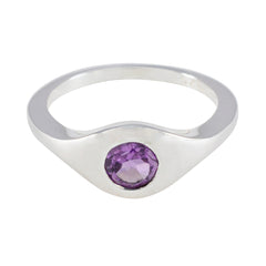 Teresa Feminine Purple Solitaire Ring Amethyst Purple