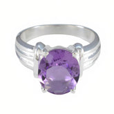 Sofia Elegant Purple Solitaire Ring with Gemstone Amethyst Purple