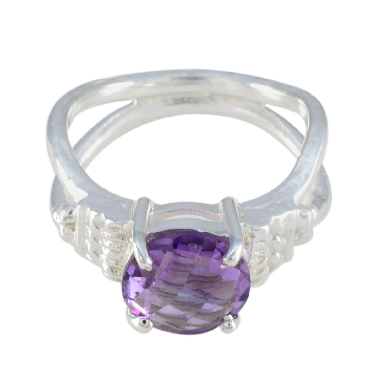 Abigail Luxurious Purple Solitaire Ring Amethyst Purple