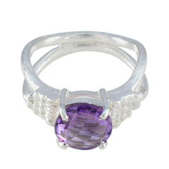 Abigail Luxurious Purple Solitaire Ring Amethyst Purple