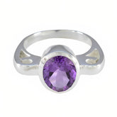 Antonia Graceful Purple Solitaire Ring Amethyst Purple