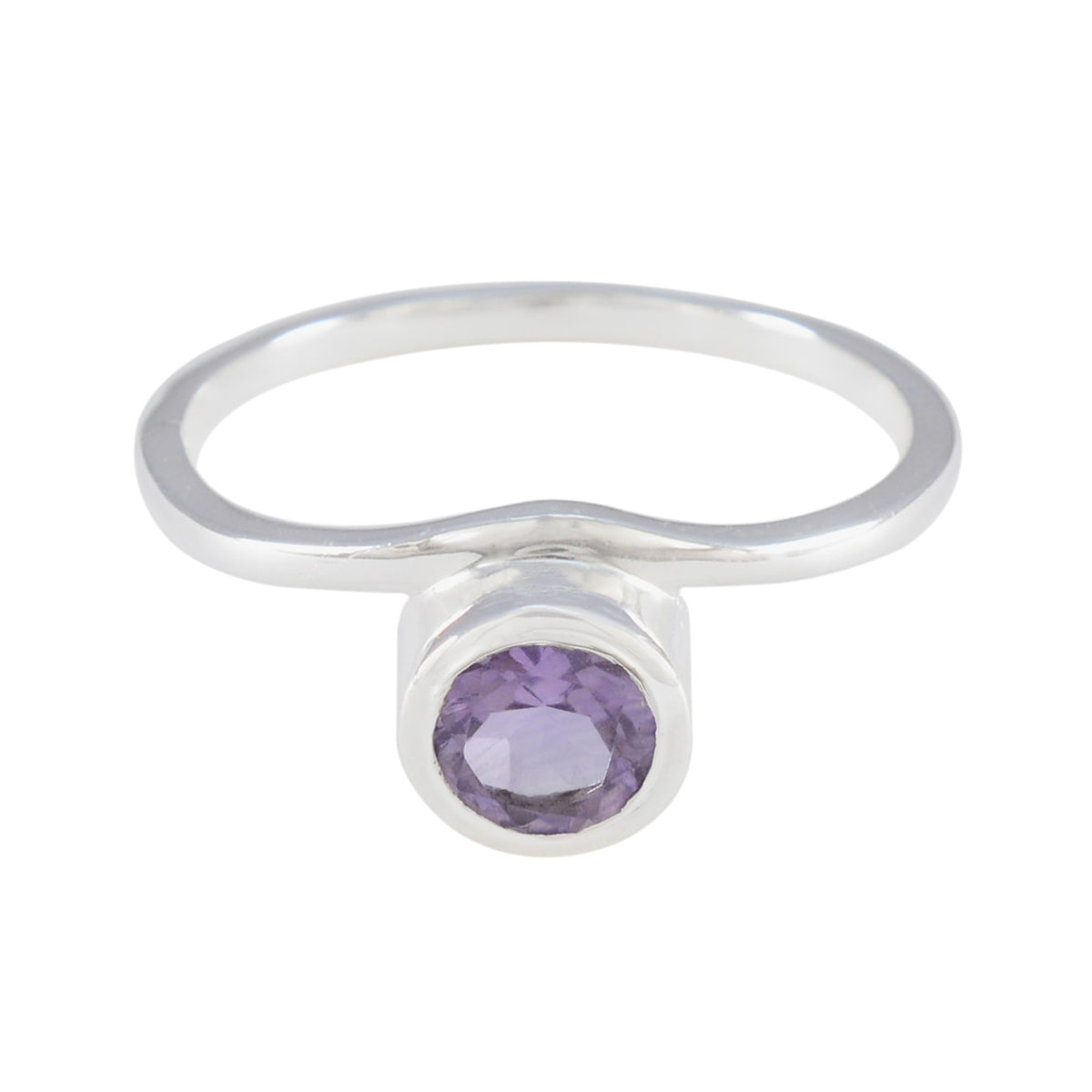 Jiwoo Romantic Purple Solitaire Ring Amethyst Purple