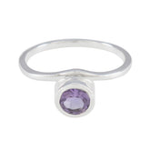 Jiwoo Romantic Purple Solitaire Ring Amethyst Purple